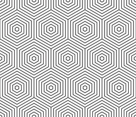 Modern stylish design with concentric hexagons. Seamless vector pattern