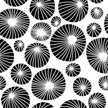 Abstract black and white organic background. Seamless vector pattern