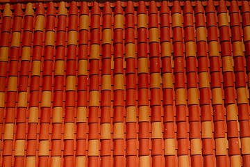 close up pattern of orange roof 