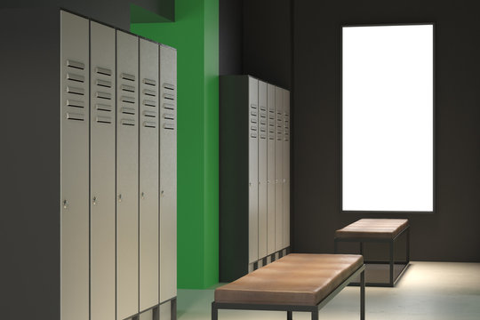 Clean green locker room
