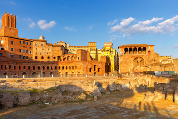 Obraz na płótnie Canvas Rome. Trajan's Forum at sunset.