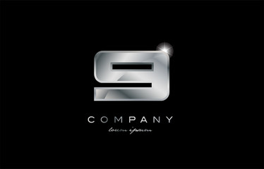 9 silver metal number company design logo