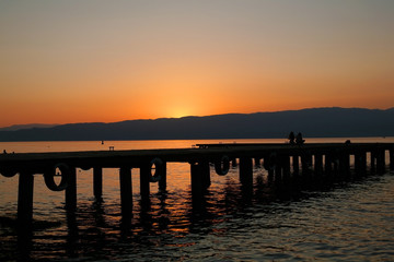 Fototapeta na wymiar Sea sunset background.