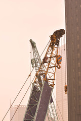 two cranes on construction