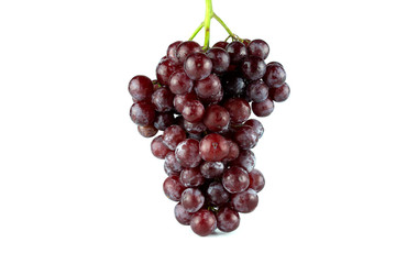 Fresh red grapes isolated on white