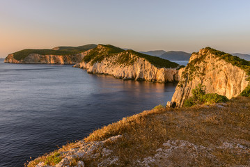 Sunset in the cape of Doukato, Lefkada island, Greece