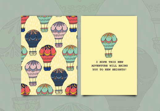 Hot Air Balloon Greeting Card Layout