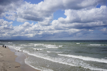 seascape on the Baltic sea on a bright Sunny day in calm