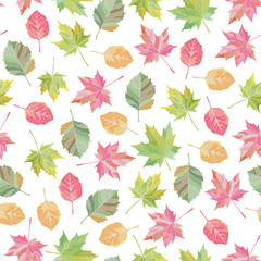Stoffe zum Nähen Helle Herbstblätter, nahtloses Muster. Vektor-Illustration und Herbsthintergrund
