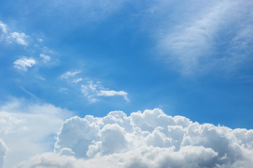 blue sky background with puffy white cloud