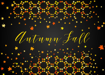 Abstract vector autumn background with golden leaves. Vector illustration for any design project