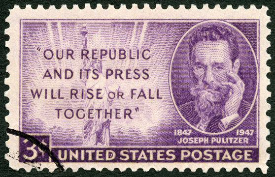 USA - 1947: shows Joseph Pulitzer (1847-1911) Birth Centenary, journalist