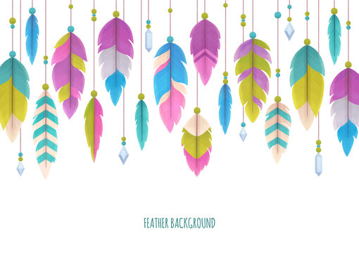 Colorful feather background