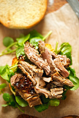 Slow cooked lamb & watercress burger