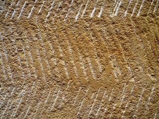 Powierzchnia ściany z piaskowca w zbliżeniu  