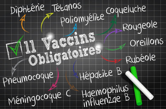 tableau ardoise : 11 vaccins obligatoires