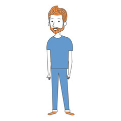 young man avatar character vector illustration design