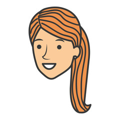 beautiful woman head avatar character vector illustration design