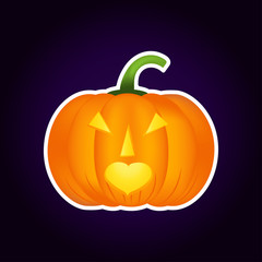 Halloween pumpkin vector icon, emotion variation, emoji.