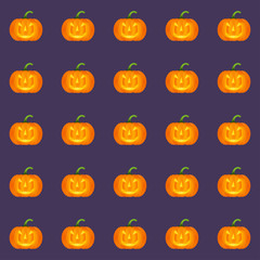 Vector seamless pattern for halloween party  in orange and viole