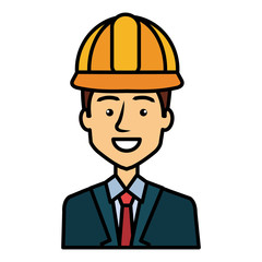 elegant engineer avatar character vector illustration design