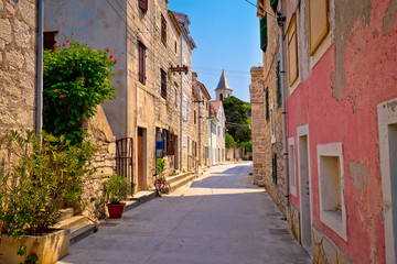 Fototapeta na wymiar Prvic Luka colorful mediterranean street view