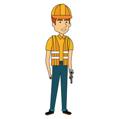 repairman builder avatar character vector illustration design