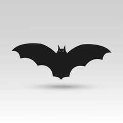 Cute vector Halloween bat icon  for holiday card, invitation and