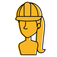 constructor woman shirtless avatar character vector illustration design