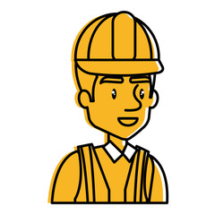 repairman builder avatar character vector illustration design
