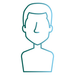 young man shirtless avatar character vector illustration design