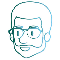 Fototapeta premium young man head avatar character vector illustration design