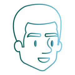 young man head avatar character vector illustration design