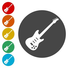 Vector guitar icons set - illustration 