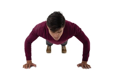 Businessman doing push ups