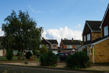 Naklejka premium Street view in small British town