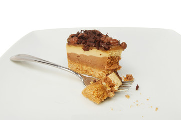 Chocolate cheesecake on a plate