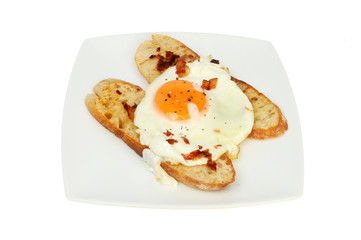 Fried egg on ciabatta