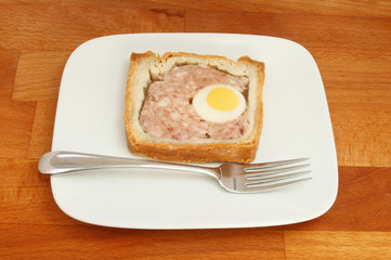 Gala pie on a plate