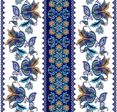 Flower borders with fantastic flowers. Vintage flowers backgrounds and borders.