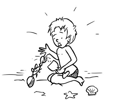 Jongen wordt gebeten door een krab