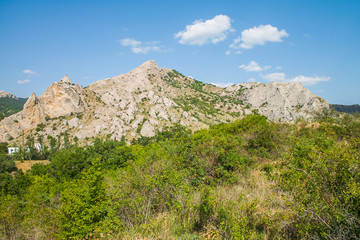 Fototapeta na wymiar Rocky mountain landscape in Crimea, Russia