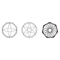 Geometric pattern icon star astrology  set pentagram