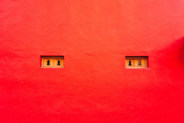 Vibrant Red wall with accents in Mexico