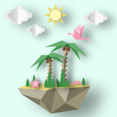 Summer Origami Art Applique.