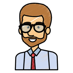 elegant businessman avatar character vector illustration design