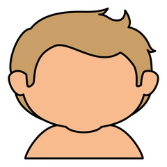 cute little boy shirtless character vector illustration design