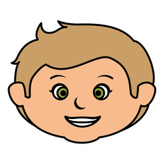 cute little boy head character vector illustration design