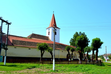 Fortified medieval saxon church in Bruiu - Braller, a commune in Sibiu County, Transylvania,...