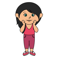 cute little girl character vector illustration design
